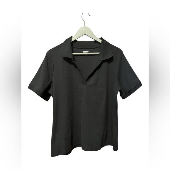 Lands’ End Ribbed Polo Shirt – Black – Size 18 XL - Picture 1 of 4